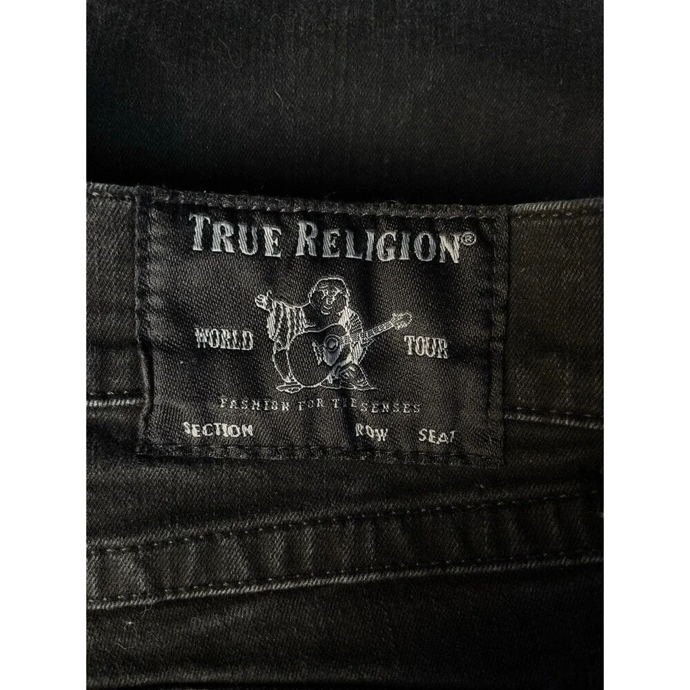 True Religion Rocco Flap Pockets Skinny Men’s W38 L34 Black Stretch Jeans